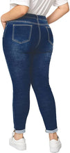 Charger l&#39;image dans la galerie, ALLABREVE Women Plus Size Ripped Stretch Skinny Jeans, High Rise Distressed Denim Jegging
