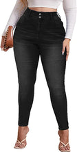 Charger l&#39;image dans la galerie, ALLABREVE Women Plus Size Ripped Stretch Skinny Jeans, High Rise Distressed Denim Jegging
