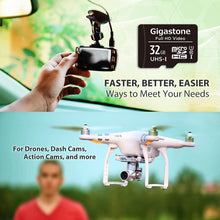 Charger l&#39;image dans la galerie, Gigastone 32GB 5-Pack Micro SD Card, Full HD Video, Surveillance Security Cam Action Camera Drone, 90MB/s Micro SDHC UHS-I U1 C10 Class 10
