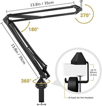 Charger l&#39;image dans la galerie, Condenser Microphone 192kHz/24Bit, TONOR USB Cardioid Computer Mic Kit with Upgraded Boom Arm/Spider Shock Mount for Recording, Streaming, Gaming, Podcasting, Voice Over, YouTube, TC-2030
