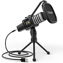 Charger l&#39;image dans la galerie, USB Microphone, TONOR Cardioid Condenser Computer PC Mic with Tripod Stand, Pop Filter, Shock Mount for Gaming, Streaming, Podcasting, YouTube, Voice Over, Twitch, Compatible with Laptop Desktop, TC30
