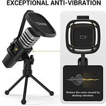 Charger l&#39;image dans la galerie, USB Microphone, TONOR Cardioid Condenser Computer PC Mic with Tripod Stand, Pop Filter, Shock Mount for Gaming, Streaming, Podcasting, YouTube, Voice Over, Twitch, Compatible with Laptop Desktop, TC30
