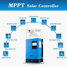 Charger l&#39;image dans la galerie, Contrôleur de charge solaire MPPT 60 A Contrôleur de chargeur de batterie de panneau 60 A 48 V 36 V 24 V 12 V Auto Max 150 V CC Contrôleurs de charge mppt Gel scellé AGM Batterie au lithium inondée
