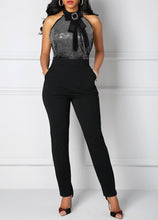 Charger l&#39;image dans la galerie, Sequin Detail Bowknot Embellished Side Pocket Jumpsuit
