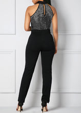 Charger l&#39;image dans la galerie, Sequin Detail Bowknot Embellished Side Pocket Jumpsuit
