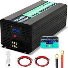 Charger l&#39;image dans la galerie, Mxmoonfree 5000W Pure Sine Wave Power Inverter 12V DC to 110V AC with Wireless Remote Control LCD Display 1 USB Port, 4 AC Outlets, 2 Terminal Blocks for RV Truck Cabin Off Grid
