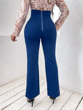 Charger l&#39;image dans la galerie, SXY High Waist Fake Button Flare Leg Pants
