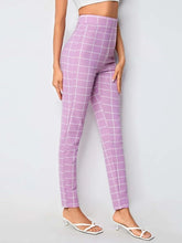 Charger l&#39;image dans la galerie, Tall High Waist Plaid Graphic Skinny Pants
