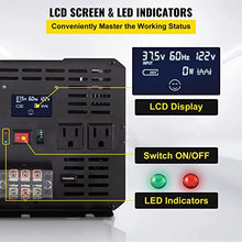 Charger l&#39;image dans la galerie, VEVOR Power Inverter, 5000W Modified Sine Wave Inverter, DC 12V to AC 120V Car Converter, with LCD Remote Controller, LED Indicator, AC Outlets Inverter for Truck RV Car Boat Travel Camping Emergency
