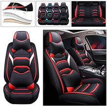 Charger l&#39;image dans la galerie, Full Set All Seasons Car Luxury Seat Cover for Toyota CHR C-HR 2016-2020 Leather Waterproof Protection Covers Non-Slip Seat Cushions Compatible with Airbag Black Red
