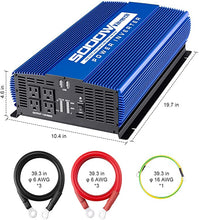 Charger l&#39;image dans la galerie, kinverch 5000W Power Inverter 12V to 110V Car Inverter 4AC Outlets 2USB Ports for Camping/Truck/RV/Home
